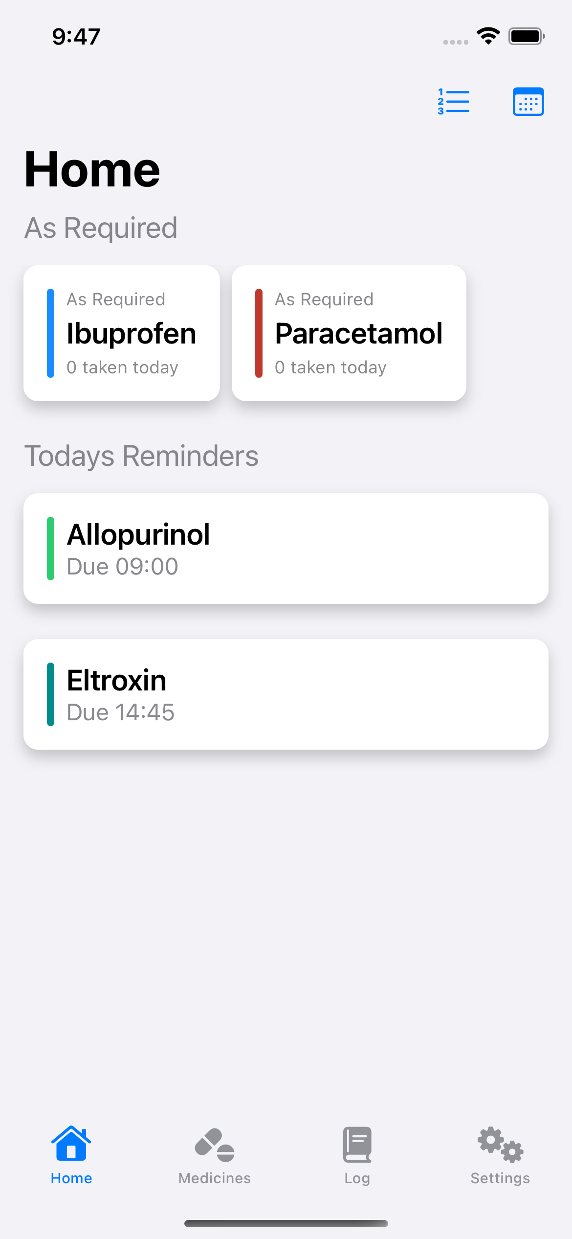 PillBox+ iOS app screenshot